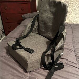 Gray Booster Seat with Straps